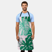 Minimale Tropische Monstera Duo-Tone Schort (Gedragen)
