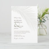 Minimale tropische palm Leaf Boho Beach Wedding Kaart (Staand voorkant)