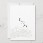 Minimale tropische palm Leaf Boho Beach Wedding Kaart (Achterkant)