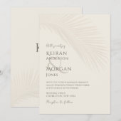 Minimale tropische palm Leaf Boho Beach Wedding Kaart (Voorkant / Achterkant)