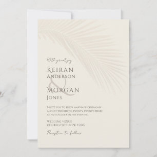 Minimale tropische palm Leaf Boho Beach Wedding Kaart