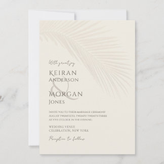 Minimale tropische palm Leaf Boho Beach Wedding Kaart