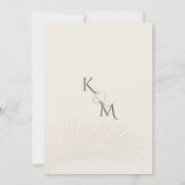 Minimale tropische palm Leaf Boho Beach Wedding Kaart (Achterkant)
