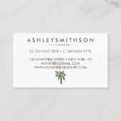 Minimale tropische palmboom visitekaartje (Achterkant)