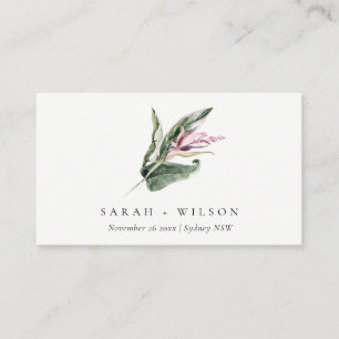 Minimale tropische roze website voor Floral Weddin Visitekaartje