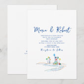 Minimale tropische strand bruiloft kaart (Voorkant / Achterkant)