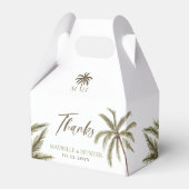 Minimale Tropische Waterverf Palmboom Boho Wedding Bedankdoosjes (Voorkant Zijde)