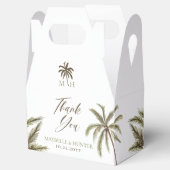 Minimale Tropische Waterverf Palmboom Boho Wedding Bedankdoosjes (Geopend)
