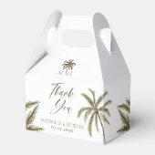 Minimale Tropische Waterverf Palmboom Boho Wedding Bedankdoosjes (Voorkant Zijde)