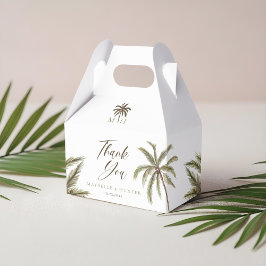 Minimale Tropische Waterverf Palmboom Boho Wedding Bedankdoosjes