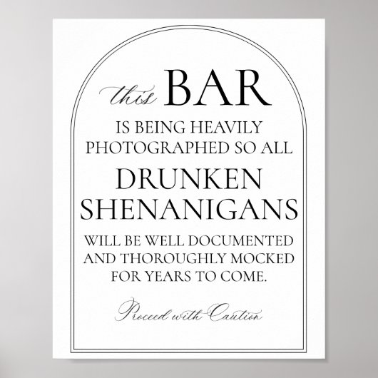 Minimale Trouwbalk Teken Humor Poster (Voorkant)