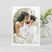 Minimale Trouwboog Save The Date Fotokaart (Staand voorkant)