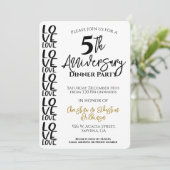 Minimale trouwdatum dinerfeest kaart (Staand voorkant)