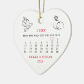 Minimale trouwdatum getrouwd 2024 keramisch ornament (Links)
