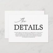 Minimale trouwdetails kaart (Voorkant / Achterkant)