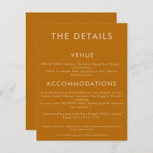 Minimale trouwdetails uitnodiging (Voorkant / Achterkant)