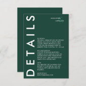 Minimale trouwdetails uitnodiging informatiekaartje (Voorkant / Achterkant)