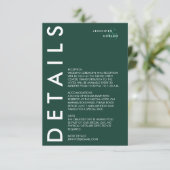 Minimale trouwdetails uitnodiging informatiekaartje (Staand voorkant)