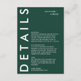 Minimale trouwdetails uitnodiging informatiekaartje