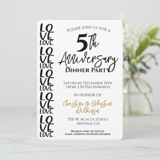 Minimale trouwfeestdinerparty kaart (Staand voorkant)