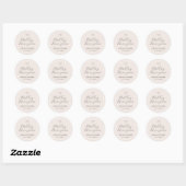 Minimale trouwfeestfavor sticker | Blush schrift (Vel)