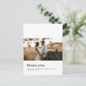 Minimale trouwfoto bedankt briefkaart (Staand voorkant)