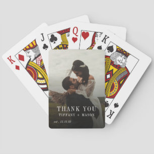 Minimale Trouwfoto Koppels Bedankt Pokerkaarten