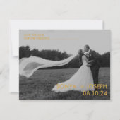 Minimale trouwfoto save the date-kaarten (Voorkant)