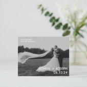 Minimale trouwfoto save the date-kaarten (Staand voorkant)