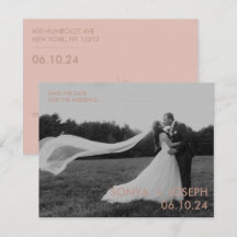 Minimale trouwfoto save the date-kaarten