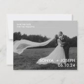 Minimale trouwfoto save the date-kaarten (Voorkant)