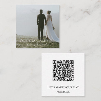 Minimale trouwfotograaf vierkante QR-code foto Visitekaartje