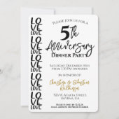 Minimale trouwjubileum dinerfeest kaart (Voorkant)