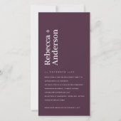 MINIMALE TROUWKAART MET WIJNPRUIM TYPOGRAFIE BEDANKKAART (Voorkant)