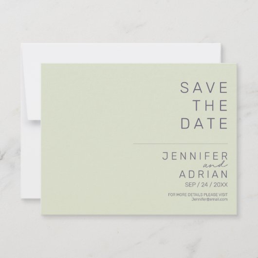 Minimale trouwkaart Save the Date-kaarten (Voorkant)