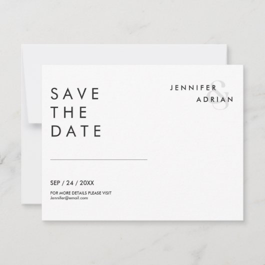 Minimale trouwkaart Save the Date-kaarten (Voorkant)