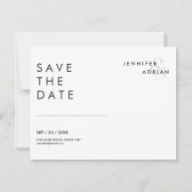 Minimale trouwkaart Save the Date-kaarten