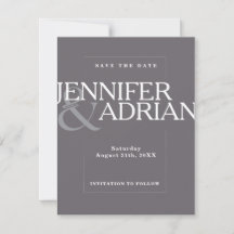 Minimale trouwkaart Save the Date-kaarten