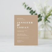 Minimale trouwkaart Save the Date-kaarten (Staand voorkant)
