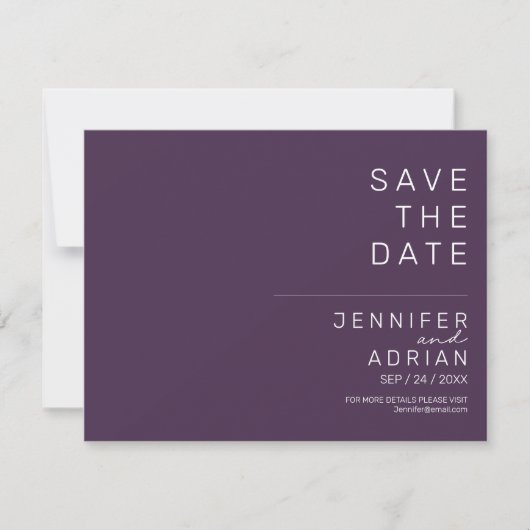 Minimale trouwkaart Save the Date-kaarten (Voorkant)