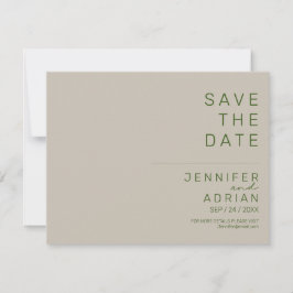 Minimale trouwkaart Save the Date-kaarten
