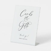 Minimale trouwkaarten & geschenkentafel sokkel bor reclamebord met voetstuk (Voorkant)