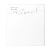 Minimale Trouwkoppel Naam Monogram Notitieblok (Voorkant)