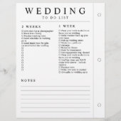 Minimale Trouwplanner 4 Maanden - 1 Week Pagina (Achterkant)