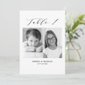 Minimale trouwtafel 1 Nummer en Afbeelding-kaart Aankondiging (Staand voorkant)