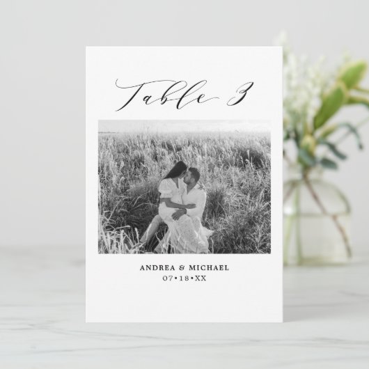Minimale trouwtafel 3 Aantal en Afbeeldingen Aankondiging (Staand voorkant)