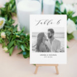 Minimale trouwtafel 6 Aantal en Afbeeldingen Aankondiging<br><div class="desc">Een andere manier om je trouwlijstnummers te shows. Ontworpen om het 'Wedding Essentials - Classic'-Collectie aan te passen. Deze sjabloon omvat 1 afbeelding dat zou kunnen zijn wanneer u kinder of als paar, lijst 6 binnen. klassieke elegante manuscripttypografie, de namen van het paar en de trouwdatum was. Krijg lijsten 1...</div>