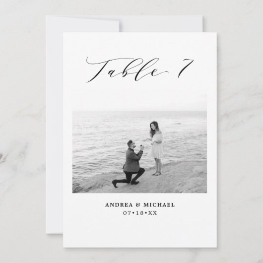 Minimale trouwtafel 7 Aantal en Afbeeldingen Aankondiging (Achterkant)
