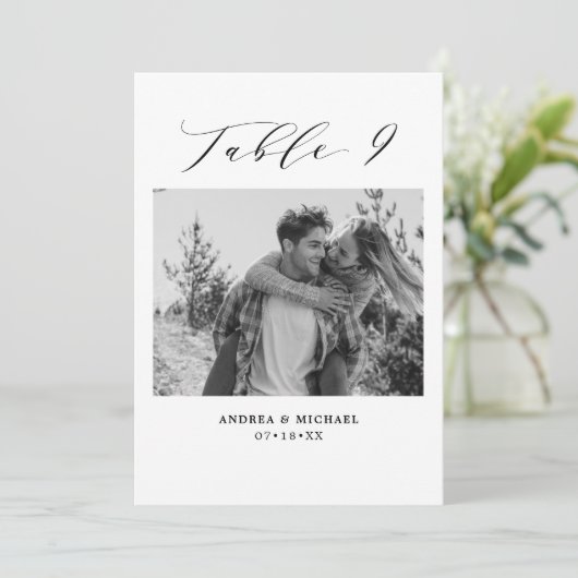 Minimale trouwtafel 9 Aantal en Afbeeldingen Kaart (Staand voorkant)