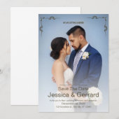 Minimale trouwuitnodiging kaart (Voorkant / Achterkant)